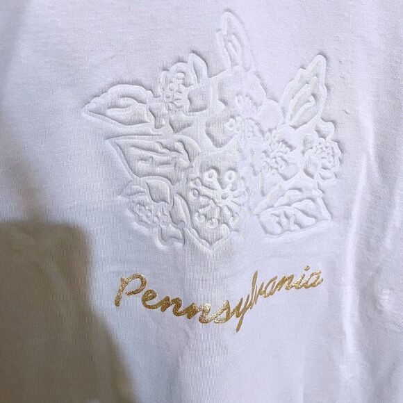 Vintage Basicss Pennsylvania Travel Souvenir T Shirt Made in USA XL Sage Green - Picture 2 of 5